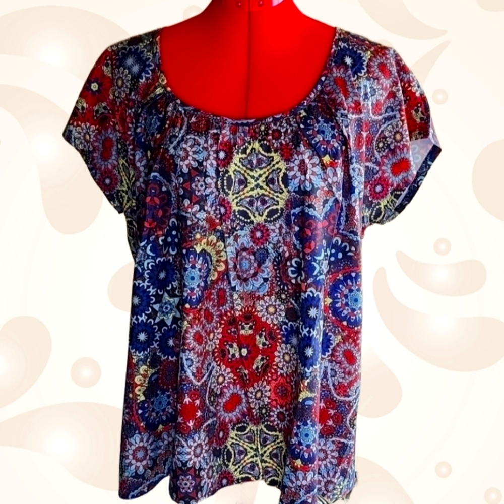 FABULOUS NWT NORACORA KALEIDESCAPE TOP!!!